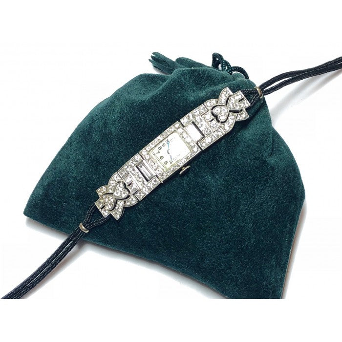 Art Deco Diamond Platinum Cocktail Watch