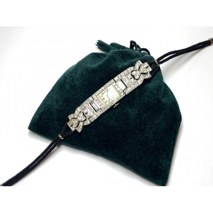 Art Deco Diamond Platinum Cocktail Watch