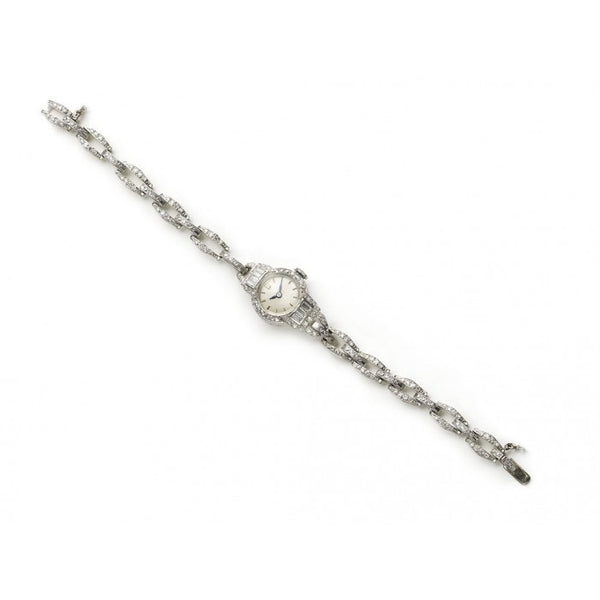 Art Deco Diamond Platinum Cocktail Wristwatch