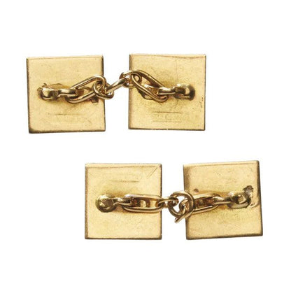 Art Deco Gold and Enamel Cufflinks by Paul Brandt