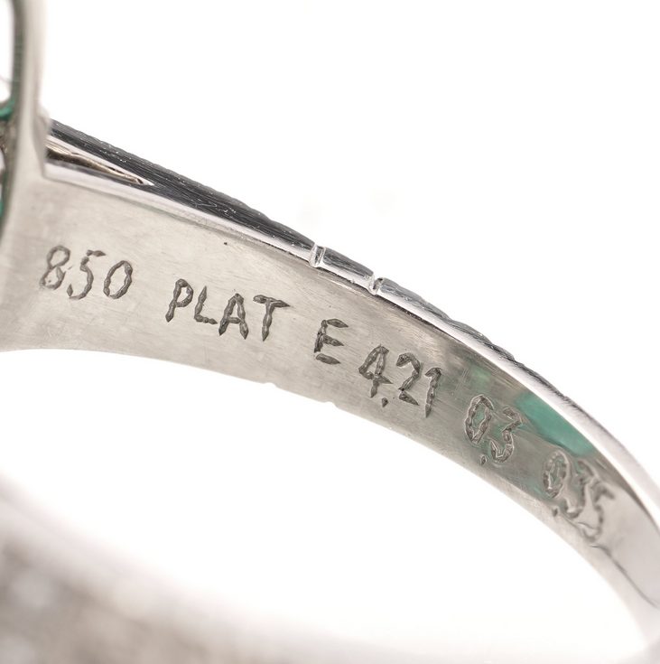 Art Deco Inspired 4.21ct Emerald and Diamond Cluster Ring