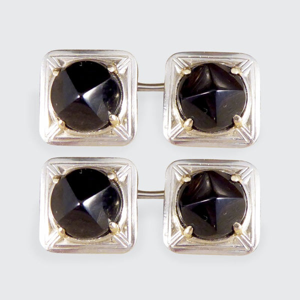 Art Deco Onyx Set Platinum Cufflinks