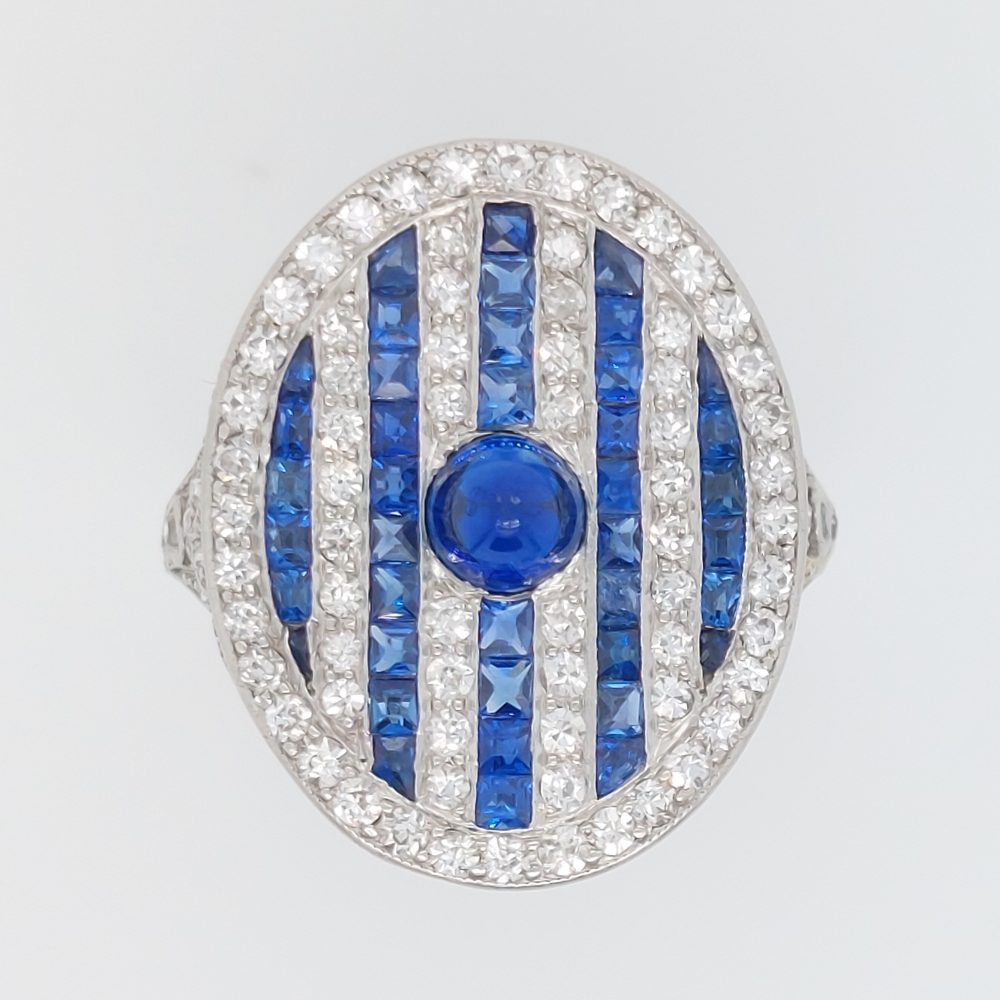 Art Deco Sapphire and Diamond Dress Ring