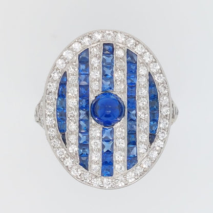 Art Deco Sapphire and Diamond Dress Ring