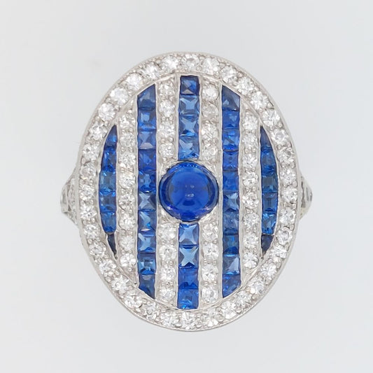 Art Deco Sapphire and Diamond Dress Ring