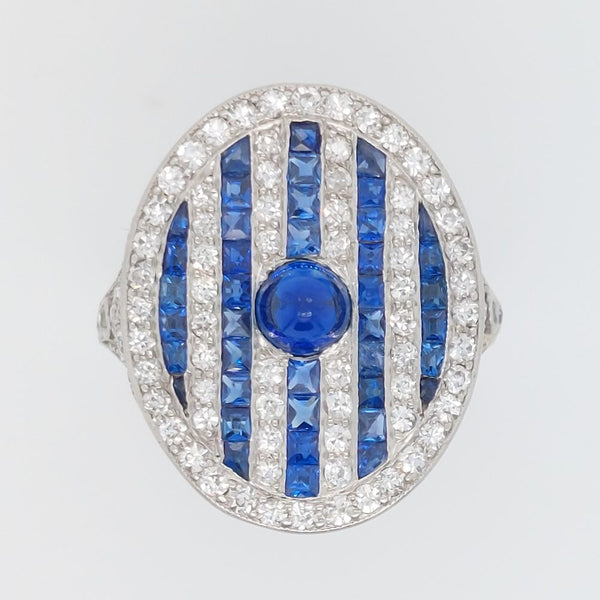 Art Deco Sapphire and Diamond Dress Ring