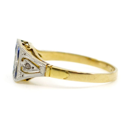 Art Deco Sapphire and Diamond Ring