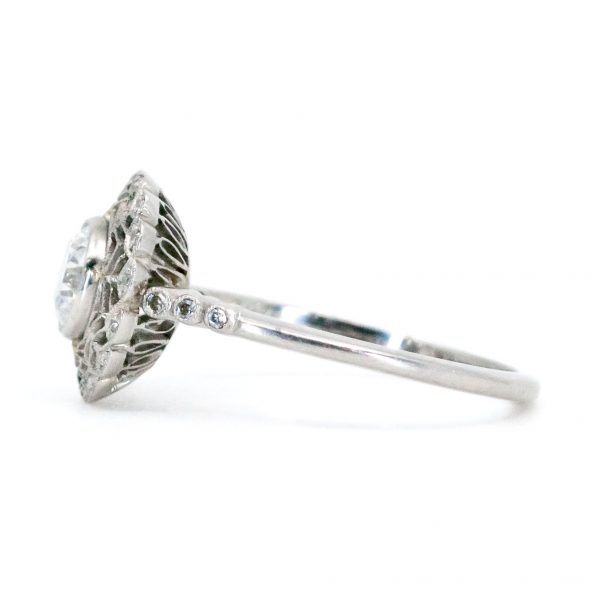 Art Deco Style 0.61ct Old European Cut Diamond Ring