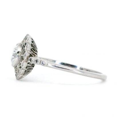 Art Deco Style 0.61ct Old European Cut Diamond Ring
