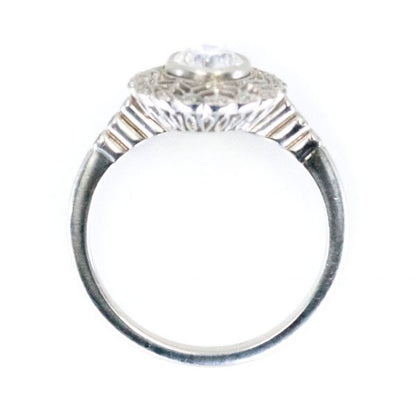Art Deco Style 0.61ct Old European Cut Diamond Ring