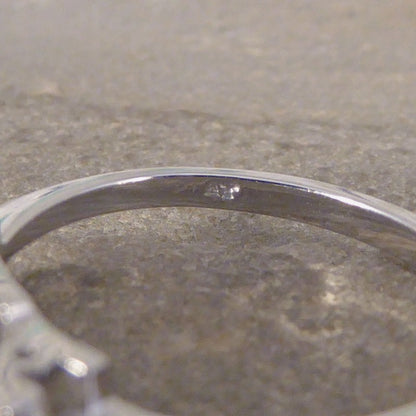 Art Deco Style 0.70ct Old Cut Diamond Three Stone Geometric Ring