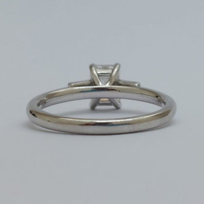 Art Deco Style 0.71ct Emerald Cut Diamond Ring