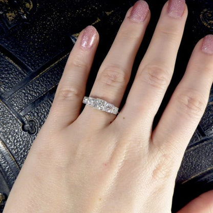 Art Deco Style 0.85ct Diamond Five Stone Platinum Ring