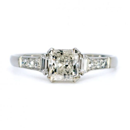 Art Deco Style 0.92ct Diamond Platinum Ring
