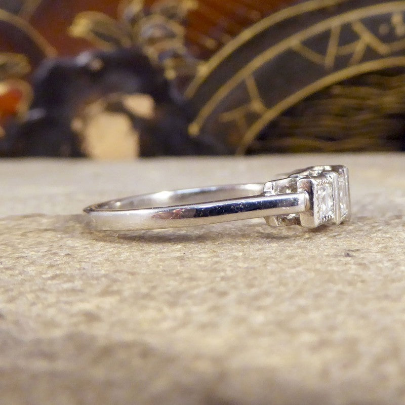 Art Deco Style 0.95ct Diamond Five Stone Ring