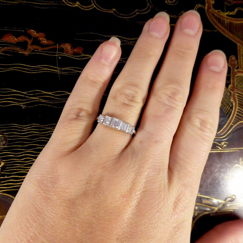 Art Deco Style 0.95ct Diamond Five Stone Ring