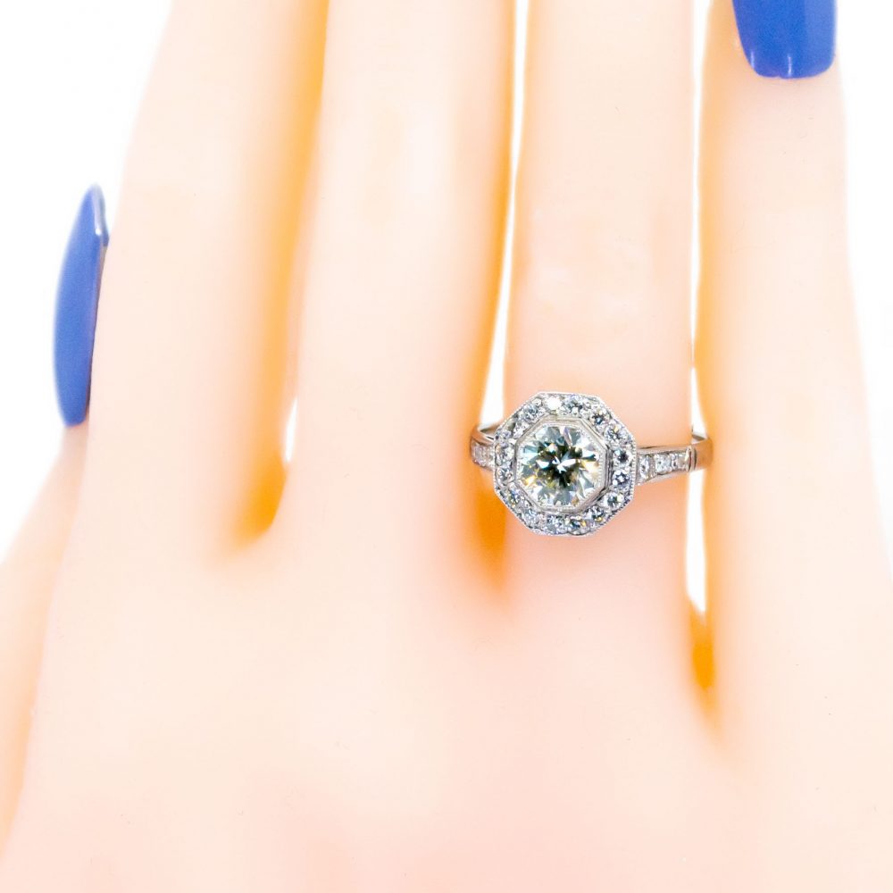 Art Deco Style 1.41ct Diamond Target Ring