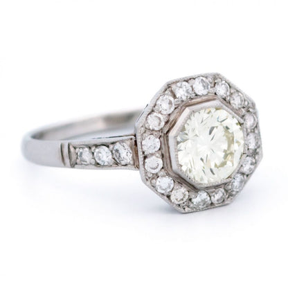 Art Deco Style 1.41ct Diamond Target Ring