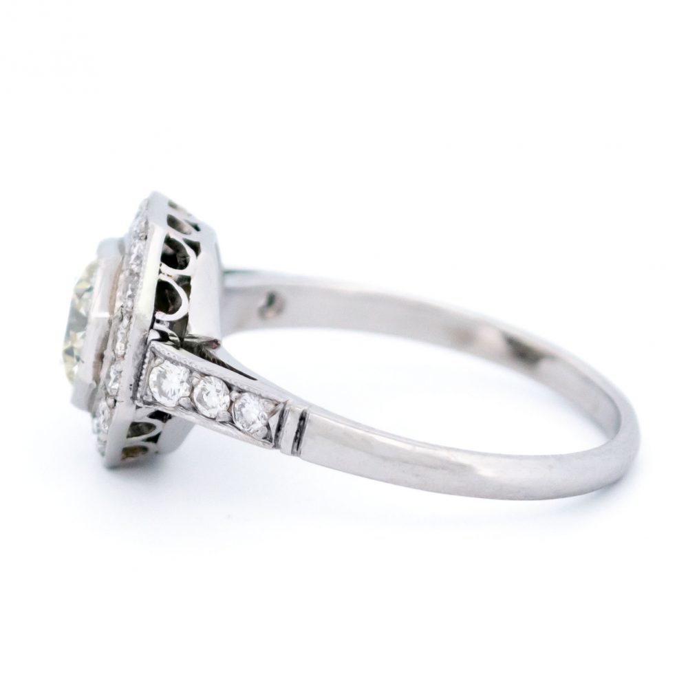 Art Deco Style 1.41ct Diamond Target Ring