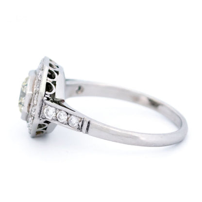 Art Deco Style 1.41ct Diamond Target Ring