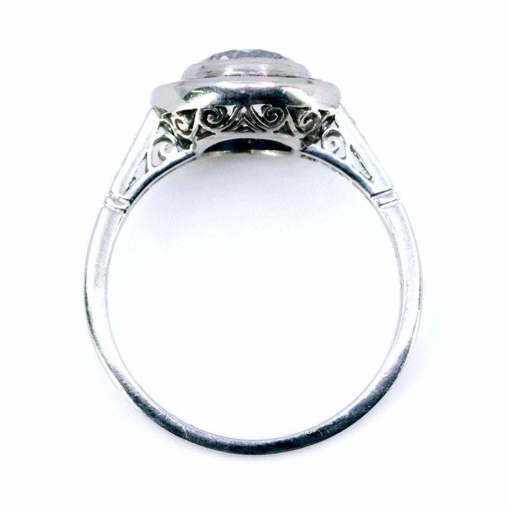 Art Deco Style 1.50ct Diamond and Sapphire Target Ring