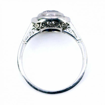 Art Deco Style 1.50ct Diamond and Sapphire Target Ring