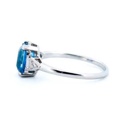 Art Deco Style 2.25ct Sapphire Ring with Diamond Set Shoulders