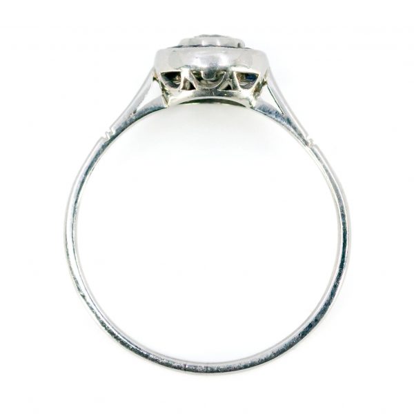 Art Deco Style Diamond Sapphire Target Cluster Ring