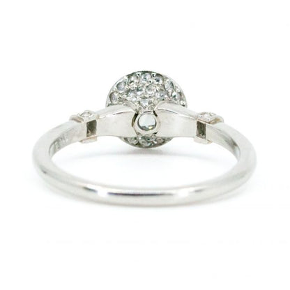Art Deco Style Diamond Target Cluster Platinum Ring