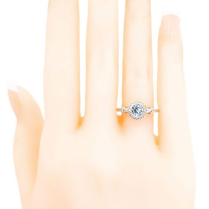 Art Deco Style Diamond Target Cluster Platinum Ring