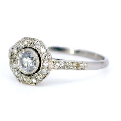Art Deco Style Diamond Target Cluster Ring