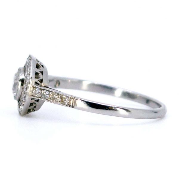 Art Deco Style Diamond Target Cluster Ring