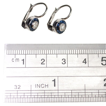 Art Deco Style Diamond and Sapphire Earrings 3