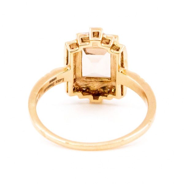 Art Deco Style Morganite and Diamond Ring