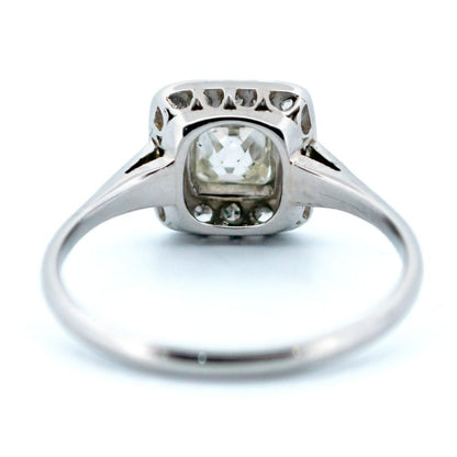 Art Deco Style Peruzzi Cut Diamond Cluster Ring