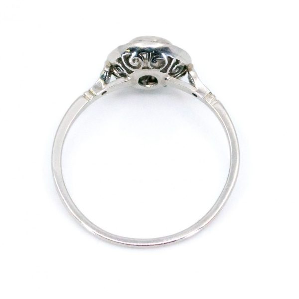 Art Deco Style Rose Cut Diamond Target Cluster Ring