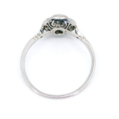 Art Deco Style Rose Cut Diamond Target Cluster Ring