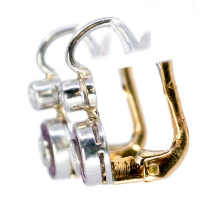 Art Deco Style Ruby and Diamond Drop Earrings