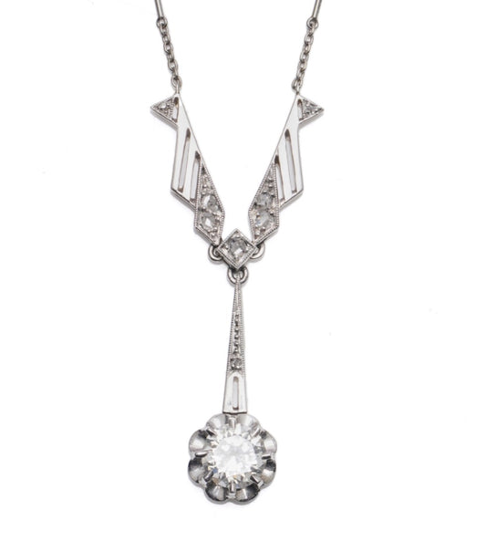 Art Deco Diamond Pendant, French 1925
