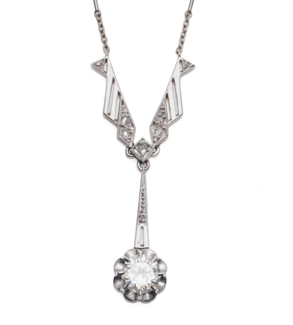 Art Deco Diamond Pendant, French 1925