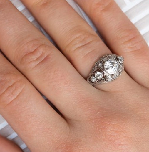 Vintage Art Deco Style Diamond Dress Ring