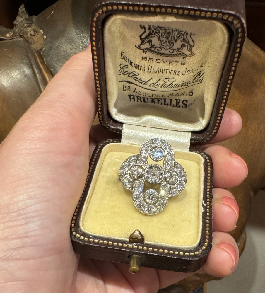 Vintage Art Deco old cut diamond dress ring