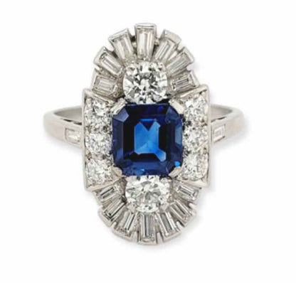 Art Deco sapphire and diamond ring