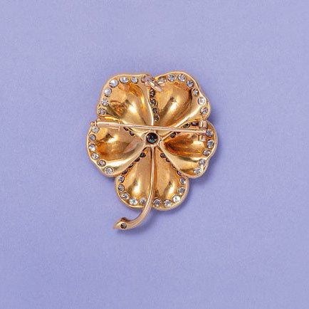 Art Nouveau Purple Enamel and Diamond Pansy Flower Brooches, pair of 18ct yellow gold pansy brooch pendants with lilac purple and yellow enamelled leaves set with 3.76cts old cut diamonds possibly Tiffany