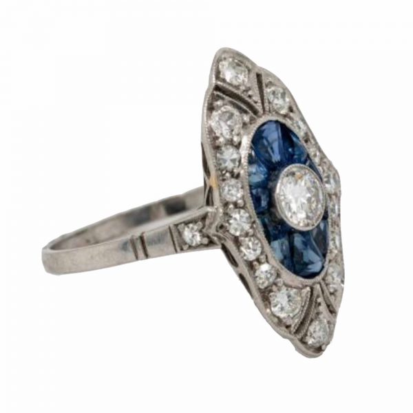 Art Deco Sapphire and Diamond Dress Ring, 1920's