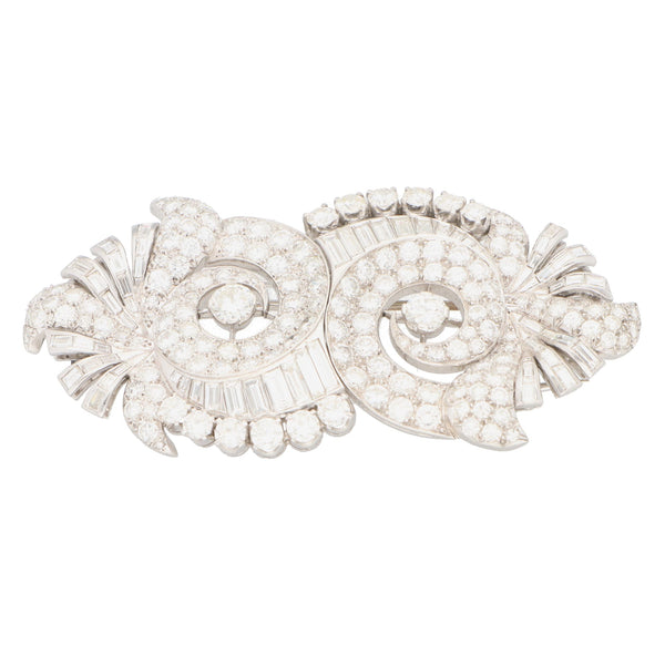 Art Deco diamond double clip brooch Art Deco jewellery UK