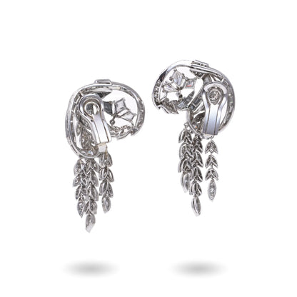 Art Deco diamond drop earrings backs 