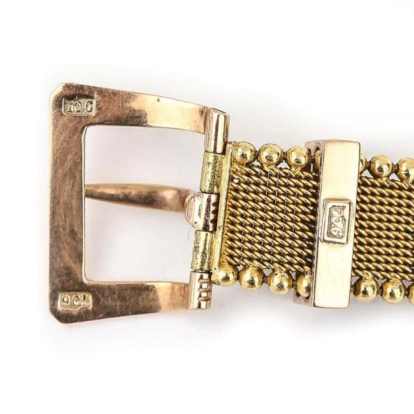 Antique Victorian Gold Mesh Belt Buckle Bracelet circa 1880