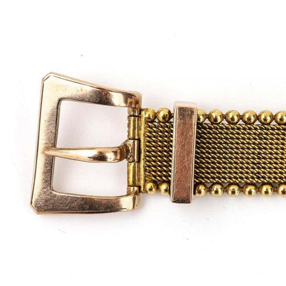 Antique Victorian Gold Mesh Belt Buckle Bracelet circa 1880