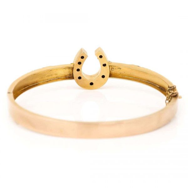 Antique Victorian 15ct Yellow Gold Ruby Diamond and Pearl Etruscan Style Bracelet